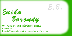 eniko borondy business card